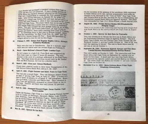 SOUTH AFRICAN AIRMAILS HISTORY + DEVELOPMENT SA + SWA CAPT. M.F. STERN AEROPHILATELIC SOCIETY.