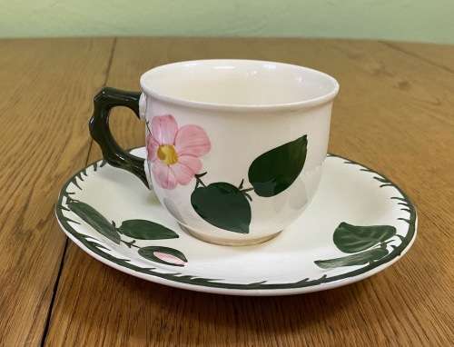 VILLEROY and BOCH=GERMANY=TEA CUP + SAUCER=WILD ROSE pattern=BEAUTIFUL!!!!=please read notes........