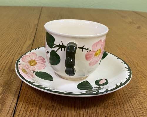 VILLEROY and BOCH=GERMANY=TEA CUP + SAUCER=WILD ROSE pattern=BEAUTIFUL!!!!=please read notes........