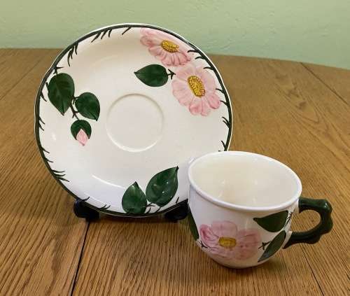 VILLEROY and BOCH=GERMANY=TEA CUP + SAUCER=WILD ROSE pattern=BEAUTIFUL!!!!=please read notes........