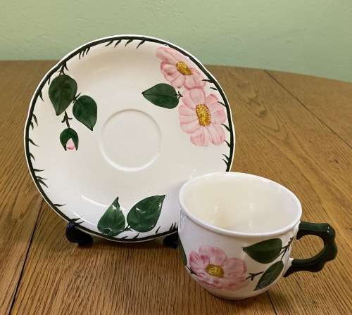 VILLEROY and BOCH=GERMANY=TEA CUP + SAUCER=WILD ROSE pattern=BEAUTIFUL!!!!=please read notes........