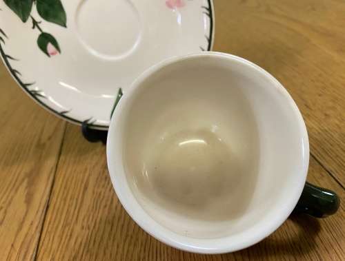 VILLEROY and BOCH=GERMANY=TEA CUP + SAUCER=WILD ROSE pattern=BEAUTIFUL!!!!=please read notes........