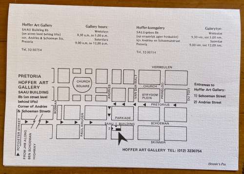 GORDON VORSTER=EXHIBITION INVITATION=HOFFER ART GALLERY=PRETORIA=1984=ZEBRA=STUNNING!!!!