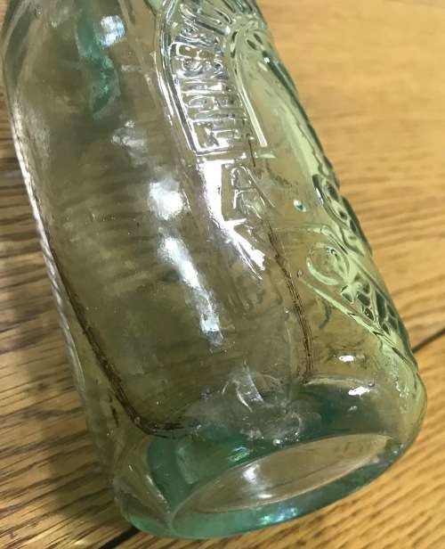 GLASS MARBLE STOPPER BOTTLE=A. GEISLER=CAPE TOWN=WITH ROYAL CROWN=Please read notes.....