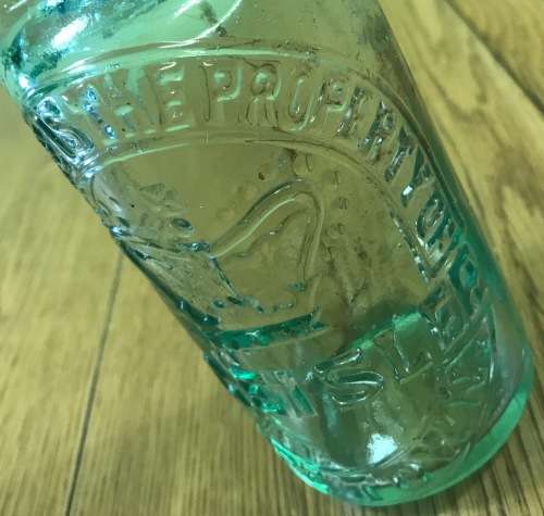 GLASS MARBLE STOPPER BOTTLE=A. GEISLER=CAPE TOWN=WITH ROYAL CROWN=Please read notes.....