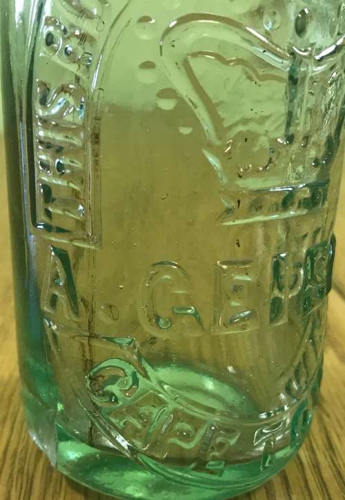 GLASS MARBLE STOPPER BOTTLE=A. GEISLER=CAPE TOWN=WITH ROYAL CROWN=Please read notes.....