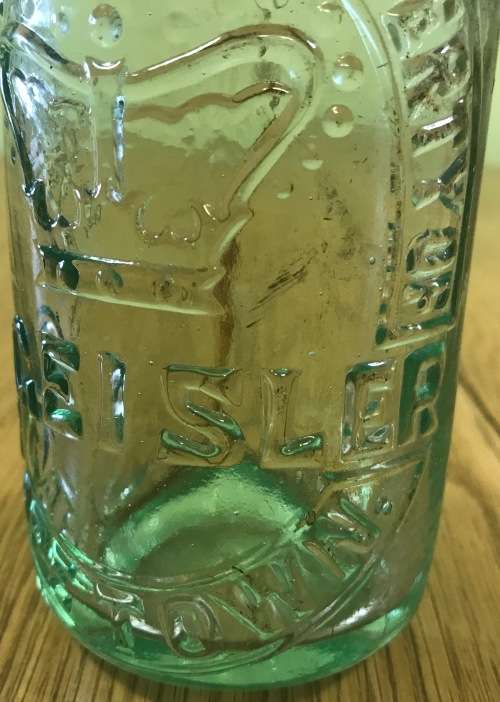 GLASS MARBLE STOPPER BOTTLE=A. GEISLER=CAPE TOWN=WITH ROYAL CROWN=Please read notes.....