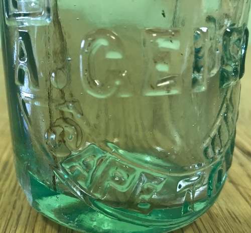 GLASS MARBLE STOPPER BOTTLE=A. GEISLER=CAPE TOWN=WITH ROYAL CROWN=Please read notes.....