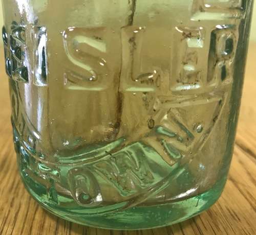 GLASS MARBLE STOPPER BOTTLE=A. GEISLER=CAPE TOWN=WITH ROYAL CROWN=Please read notes.....