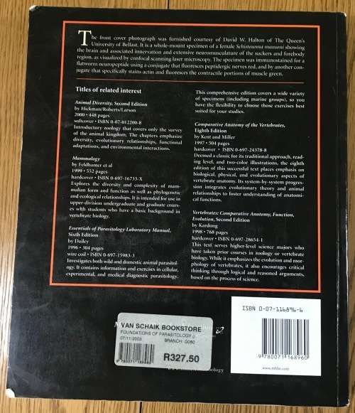 FOUNDATIONS OF PARASITOLOGY 6th EDITION GERALD SCHMIDT LARRY ROBERTS JOHN JANOVY McGRAW-HILL 2000.