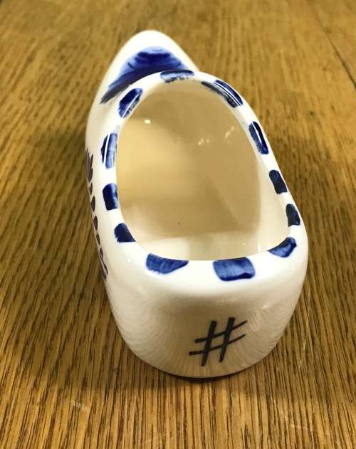 DELFT BLAUW HOLLAND SHOE CLOG x 1 BLUE and WHITE HANDPAINTED