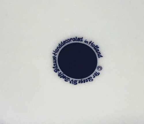 COFFEE DUO DEMITASSE DELFT BLAUW HANDPAINTED TER STEEGE BV HOLLAND EsPRESSO Cappuccino! WINDMILL.