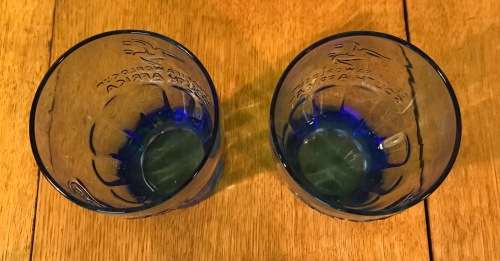 COCA COLA GLASSES x 2 (pair) BLUE FIFA WORLD CUP SOUTH AFRICA 2010!!!