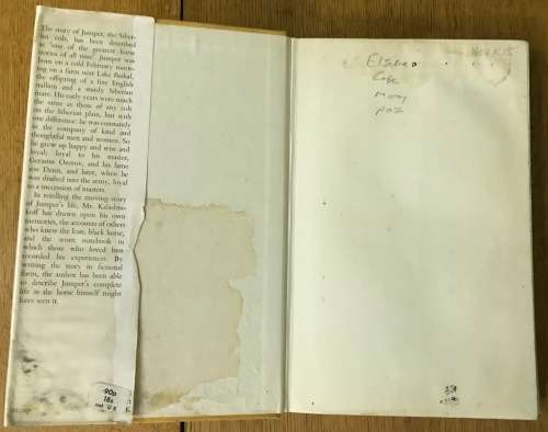 JUMPER NICHOLAS KALASHNIKOFF 1970 Life story of a Siberian colt who became a Russian cavalry horse.