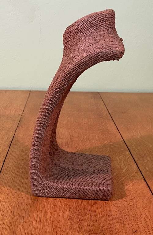 JEWELLERY NECKLACE CHOKER PENDANT DISPLAY MANNEQUIN / BUST / STAND NATURAL PAPER TWINE COLOUR CURVED