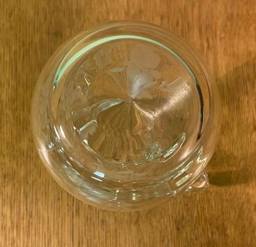 GLASS JUG PITCHER Engraved GRAPE & LEAF Pattern x 1