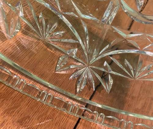 GLASS BOWL - HEAVY - with pressed STAR PATTERNS.