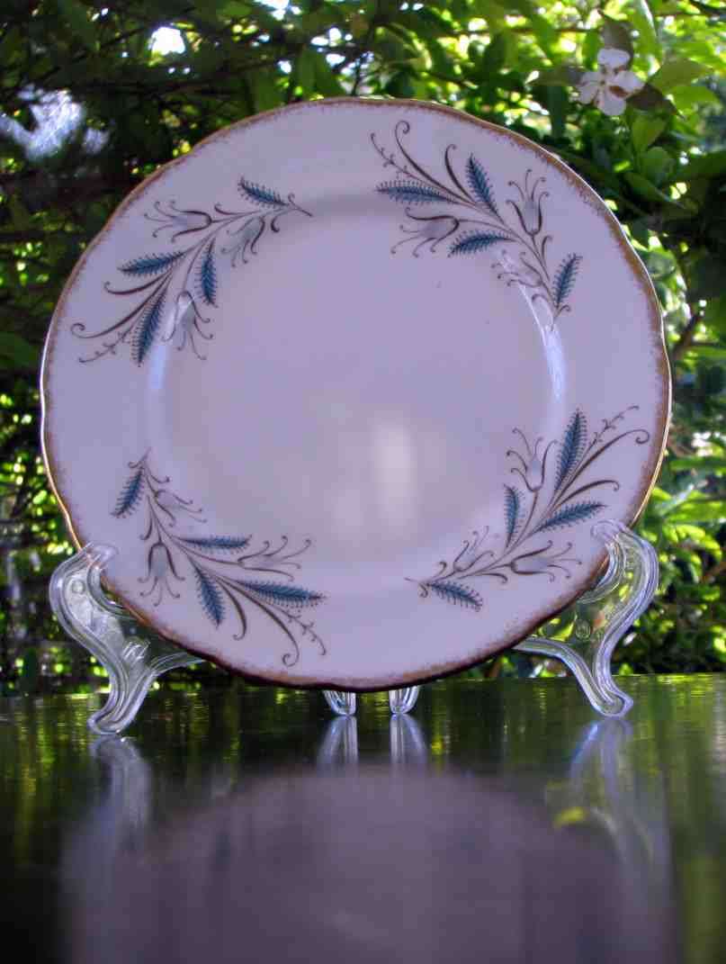 OLD ROYAL Bone China Side Plate = Made in England = Decorative Leaf Pattern with Gilt Rim!!!!