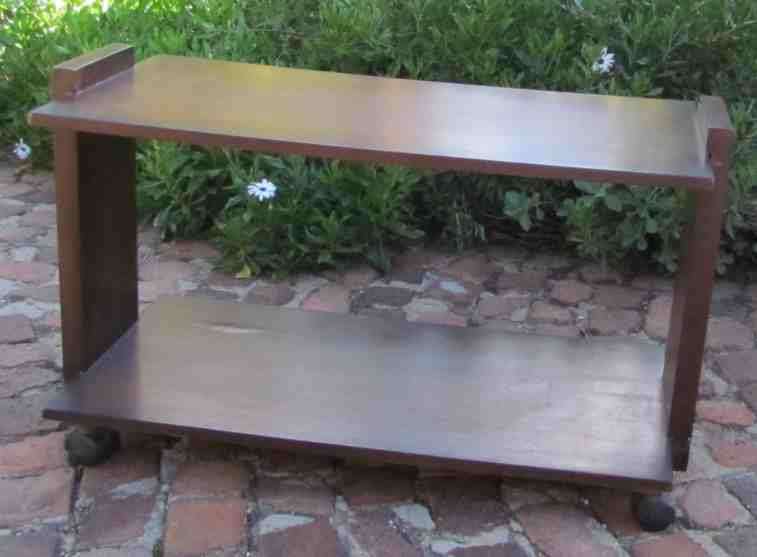 Tea / Drinks TROLLEY = SOLID WOOD = 2 layers on wheels!!!!! Read Notes. Art Deco design!! LOOK!