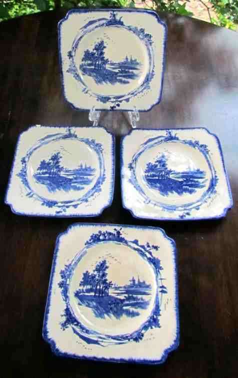 ROYAL DOULTON Side Plates x 6 ="NORFOLK"= Made in England = Square 14,6cm = Read Notes!