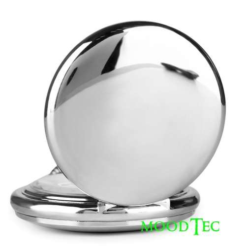 Smooth Silver Steel Pocket Watch With Gift Box (In Stock)