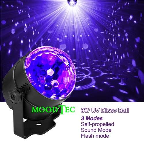 3W UV Purple LED Stage Light Self-propelled/Voice-activated/Flashing Crystal Ball - (Local Shipping)