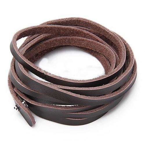 Leather Strap Wrap - Bracelet (Brown)