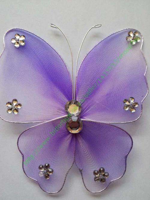 Butterfly with Rhinestones and Broach Clip (Purple) (In Stock)