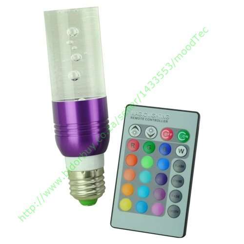 E27 Multicolored 3W RGB LED Light Bulb + Remote Control (In Stock)