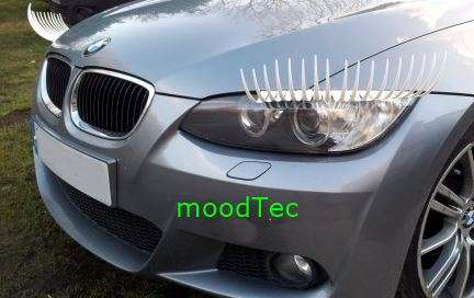 White Car Headlamp Eyelash Stickers Set (Set = 2 Eyelashes) (In Stock)