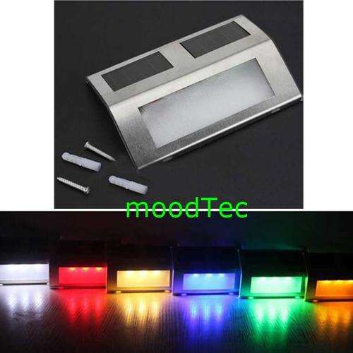 Outdoor Solar 3-LED Step Light Garden Wall Light