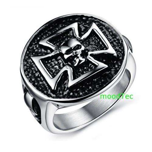 Unisex Goth Rock Ring Cross Skull Titanium Steel (Electroplated)