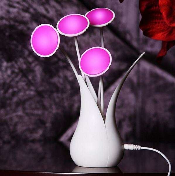 Creative LED Auto Light Sensor Vase Shape USB Night Light - Pink (In Stock)