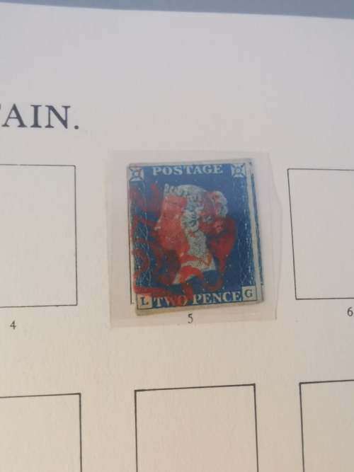 Penny Blue 1840 2d Plate 1 stamp