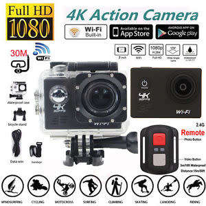 New Waterproof 4K Ultra HD Wifi Sport Action Camera Cam+Remote Control
