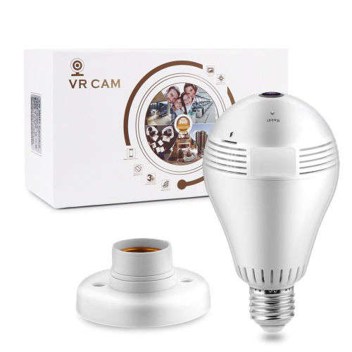 360 Degree Panoramic Spy Hidden WIFI Camera Cam Light Bulb
