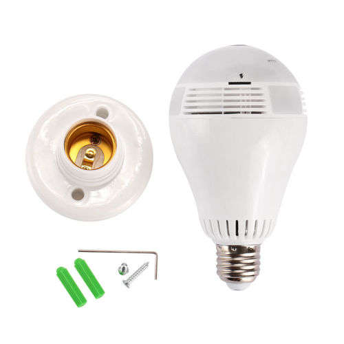 360 Degree Panoramic Spy Hidden WIFI Camera Cam Light Bulb