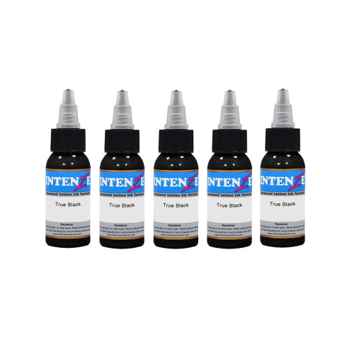 5 Bottles set of black Intenze tattoo ink