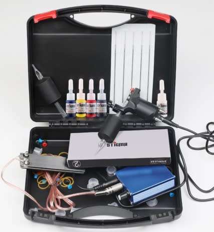 Complete Professional Tattoo Machine Kit Sets 1 Rotary Machines for Body Art 5 Color Inks Power