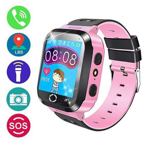 Kids Smart GPS Tracker Watch with SOS Button,Camera, Calling , Messages (Pink)