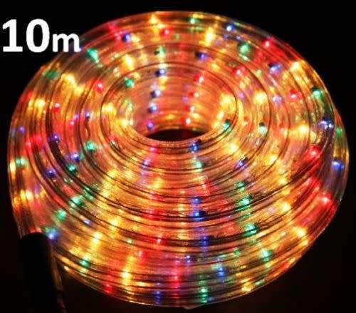 10m Multi Coloured Outdoor Indoor Xmas Party Rope Lights Lighting