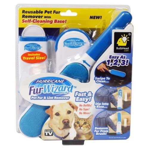As Seen on TV Hurricane Fur Wizard Lint Brushes Blue