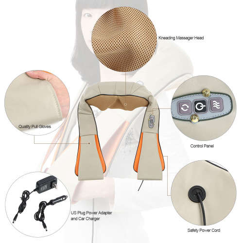 Home Car Body Massager U Shape Electrical Shiatsu Back Neck Shoulder Massager Infrared 4D Kneading H
