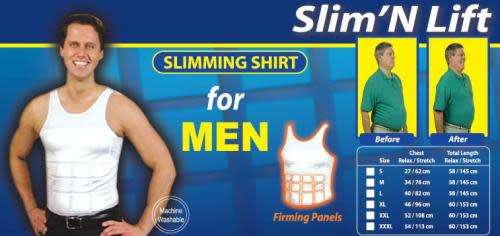 Slim 'n Lift Vest, Slimming vest for Men (Black),Size L,XL,XXL