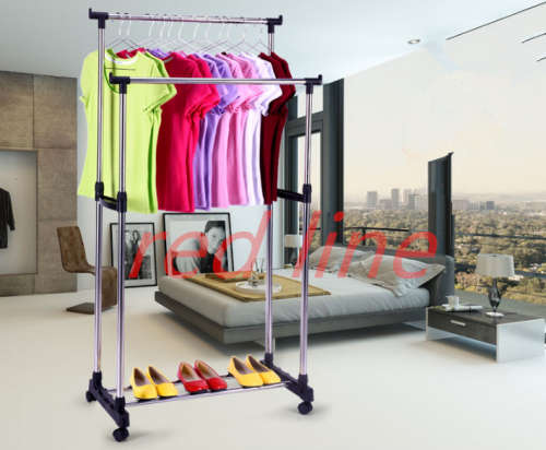 DOUBLE POLE TELESCOPIC CLOTHES RACK