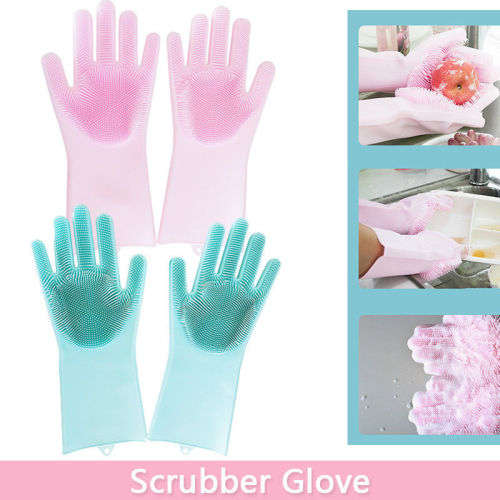 1-Pair-Magic-Silicone-Cleaning-Brush-Scrubber-Gloves