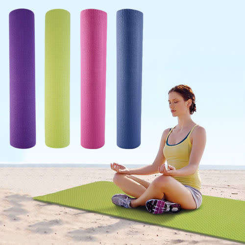 Fitness PVC Non-slip 4mm Yoga Mat Pad for Exercise Pilates Gym Leisure Mat