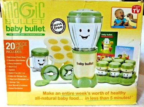 Magic Baby Bullet Food Blender Food Processor Set - Unused Damaged Retail Packaging