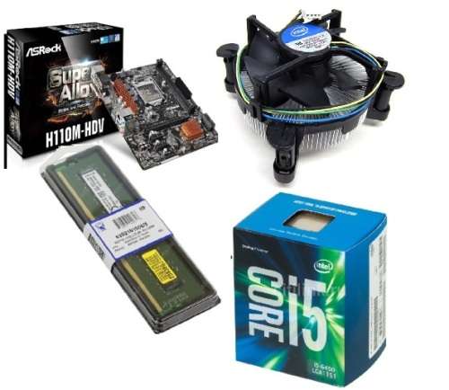 Intel Core i5 6400, 2.70GHz CPU (sealed), ASRock H110M-DVS, Kingston 8GB DDR4 2133MHz RAM