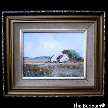 BARBARA PLONER ( Well known S A Artist b 1946). NAMAQUALAND FARM COTTAGE. Original Oil. Framed.